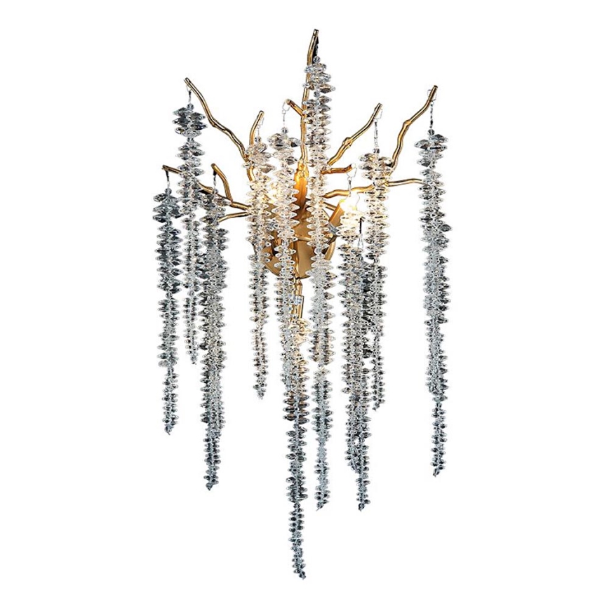 Iluminação de parede de cristal 3xG9/40W/230V Rosa dourado