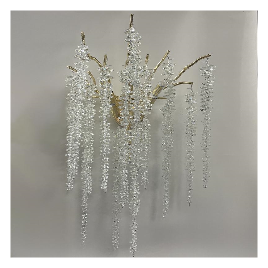 Iluminação de parede de cristal 3xG9/40W/230V Rosa dourado