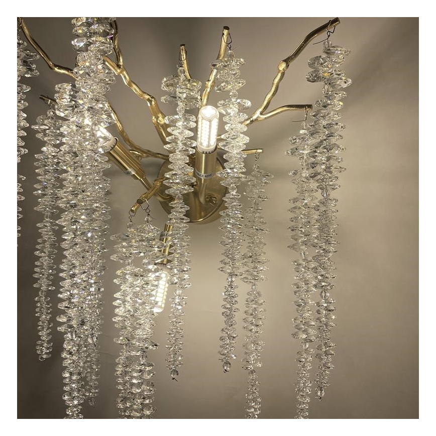 Iluminação de parede de cristal 3xG9/40W/230V Rosa dourado