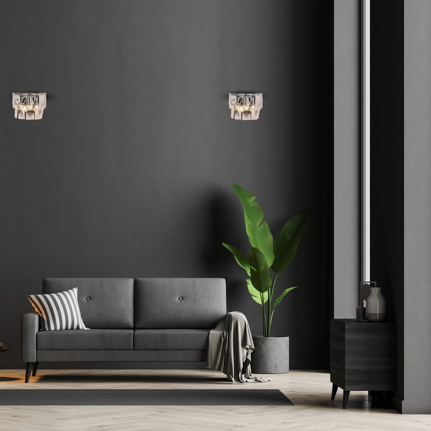 Iluminação de parede de cristal CHELSEA 2xE14/40W/230V cromado brilhante