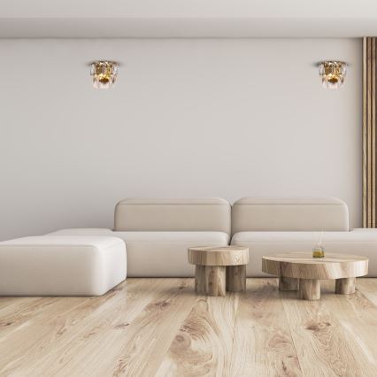 Iluminação de parede de cristal CHELSEA 2xE14/40W/230V dourada