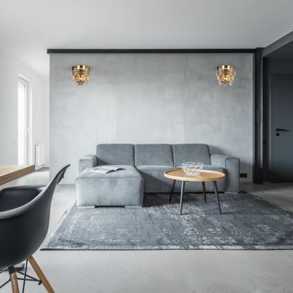 Iluminação de parede de cristal GRACE 2xE14/40W/230V dourada