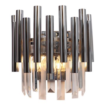 Iluminação de parede de cristal MADISON 2xE14/40W/230V cromado brilhante