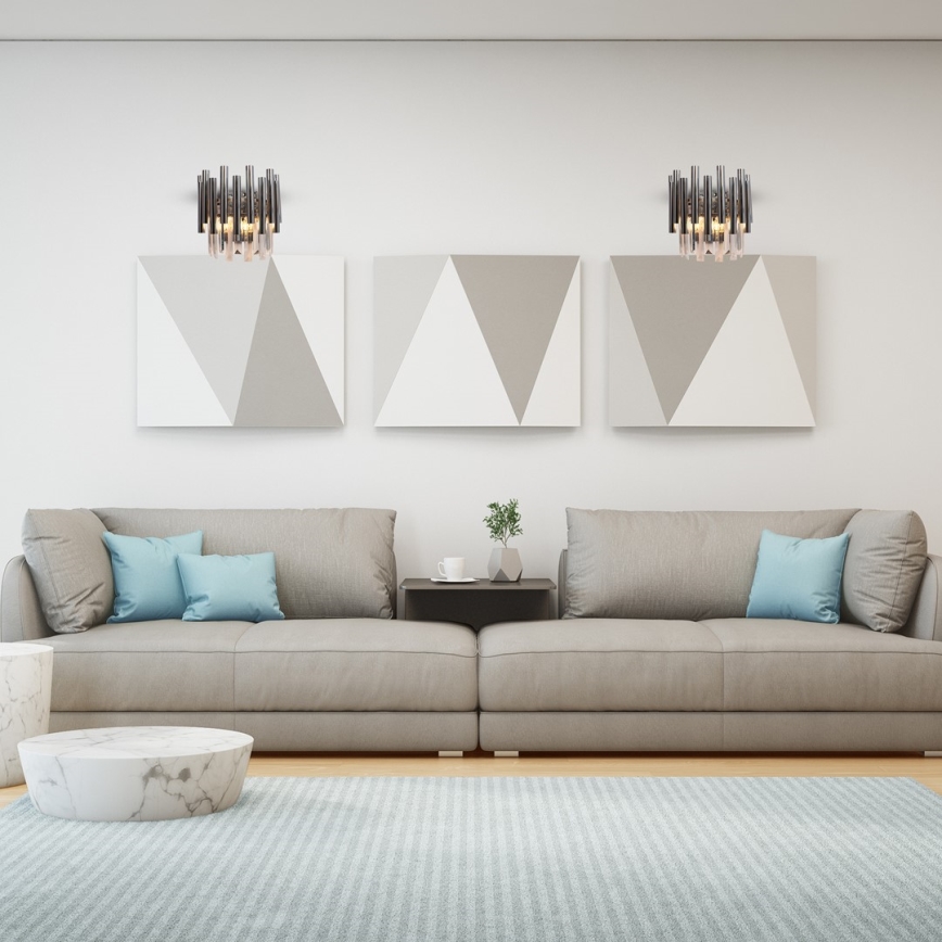 Iluminação de parede de cristal MADISON 2xE14/40W/230V cromado brilhante