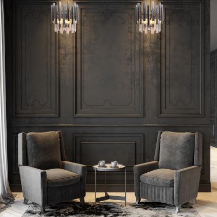 Iluminação de parede de cristal MADISON 2xE14/40W/230V cromado brilhante