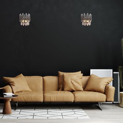 Iluminação de parede de cristal MADISON 2xE14/40W/230V cromado brilhante