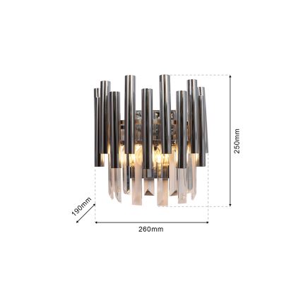 Iluminação de parede de cristal MADISON 2xE14/40W/230V cromado brilhante