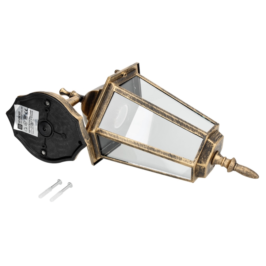 Iluminação de parede exterior 1xE27/60W/230V IP44 dourada