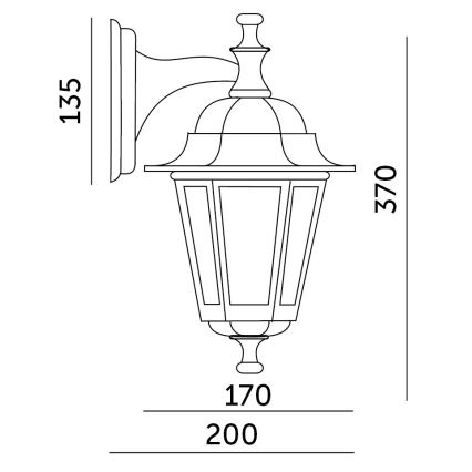 Iluminação de parede exterior 1xE27/60W/230V IP44 preta