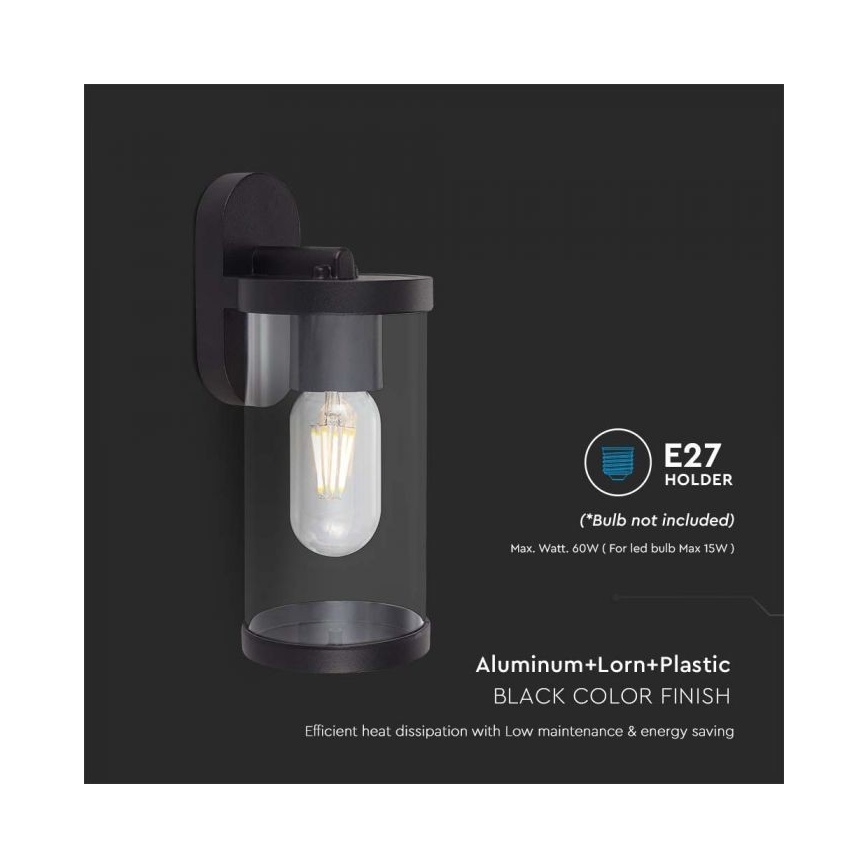 Iluminação de parede exterior 1xE27/60W/230V IP44 preto