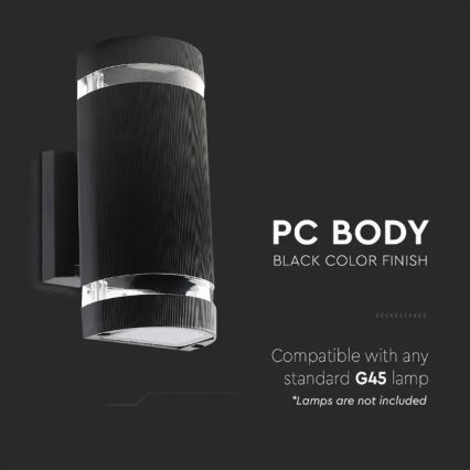 Iluminação de parede exterior 2xE27/60W/230V IP44
