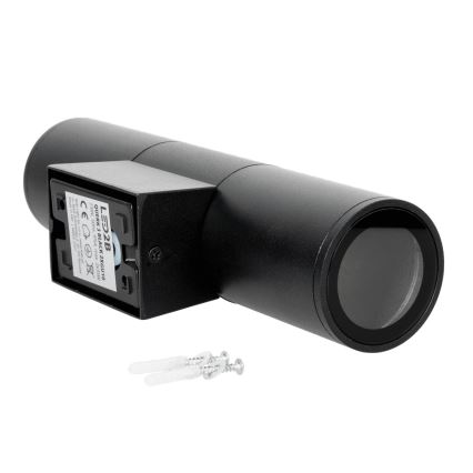 Iluminação de parede exterior 2xGU10/35W/230V IP54 redondo preto