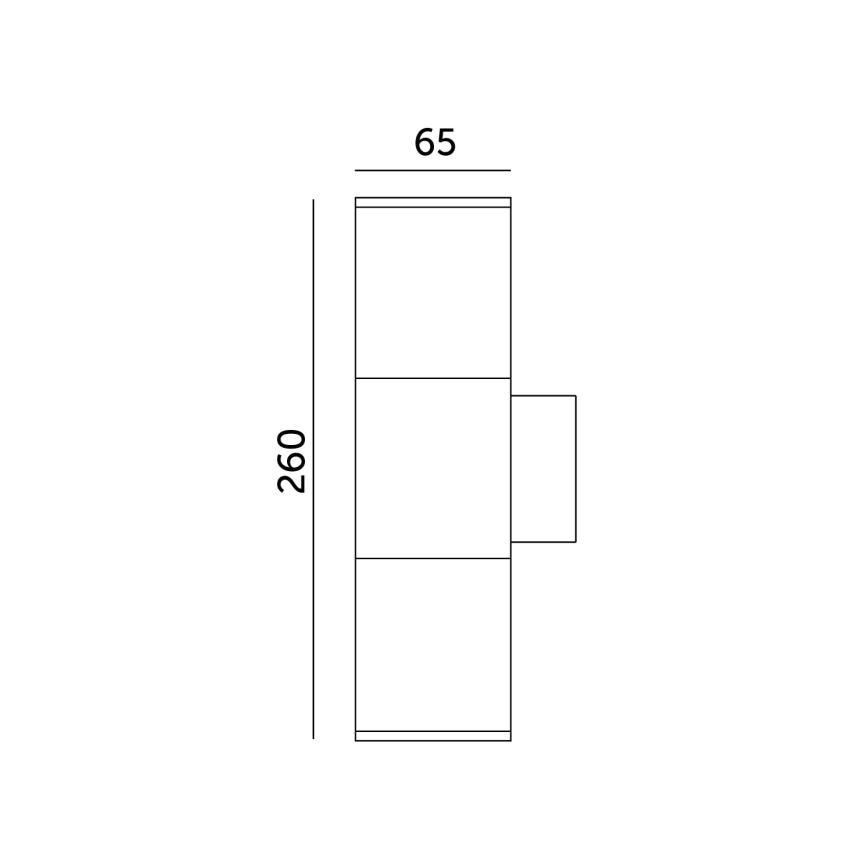 Iluminação de parede exterior 2xGU10/35W/230V IP54 redondo preto