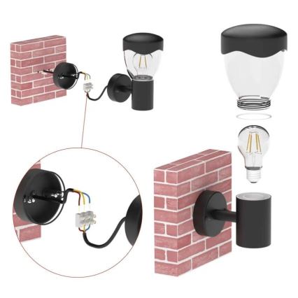 Iluminação de parede exterior com sensor ARTEO 1xE27/15W/230V IP44