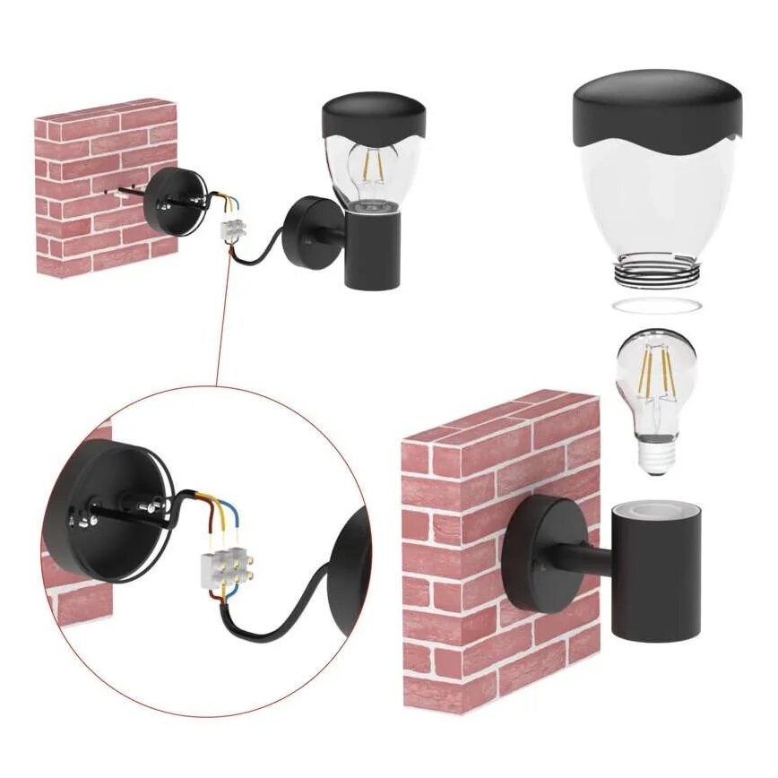 Iluminação de parede exterior com sensor ARTEO 1xE27/15W/230V IP44