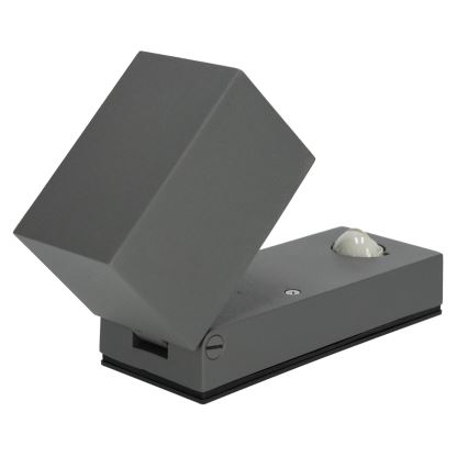 Iluminação de parede exterior com sensor QUAZAR 1xGU10/35W/230V IP44 cinzenta