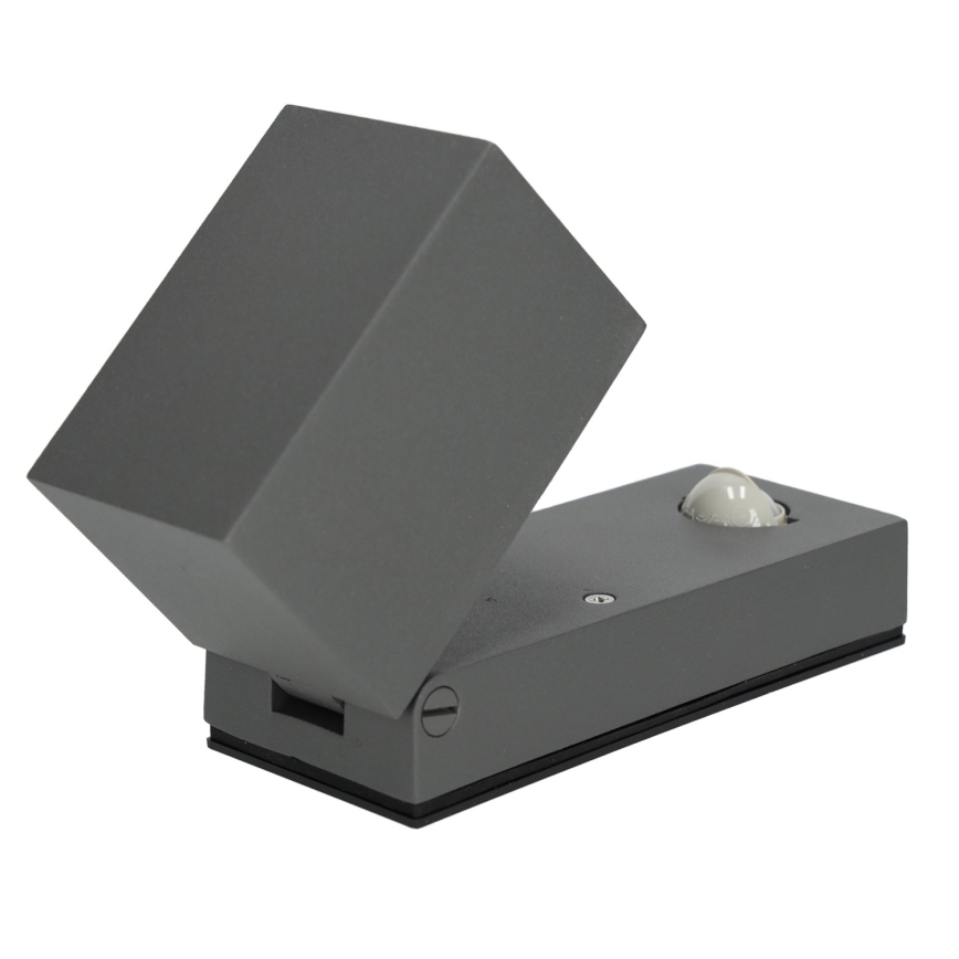 Iluminação de parede exterior com sensor QUAZAR 1xGU10/35W/230V IP44 cinzenta