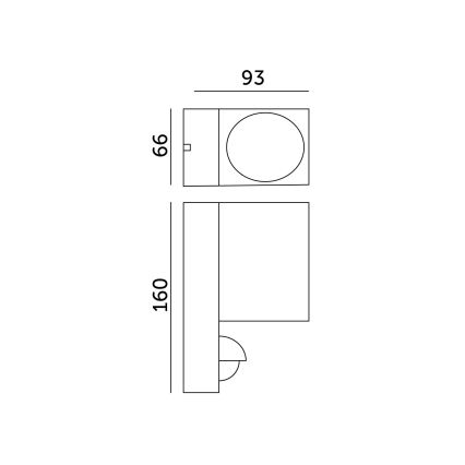 Iluminação de parede exterior com sensor QUAZAR 1xGU10/35W/230V IP44 cinzenta