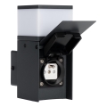 Iluminação de parede exterior com uma tomada DASTEN 1xG9/11W/230V IP44 preto