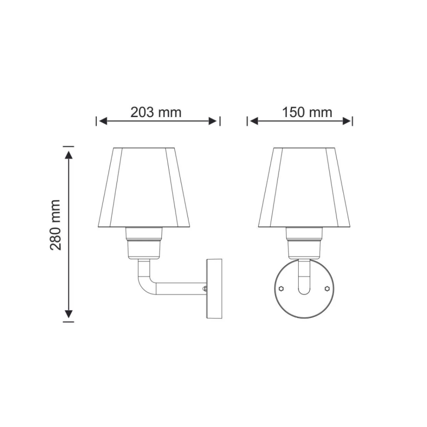Iluminação de parede exterior GIZA 1xE27/10W/230V IP44