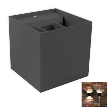 Iluminação de parede exterior LED 2xLED/3W/230V IP54 antracite