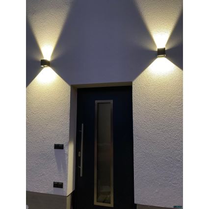 Iluminação de parede exterior LED 2xLED/3W/230V IP54 antracite