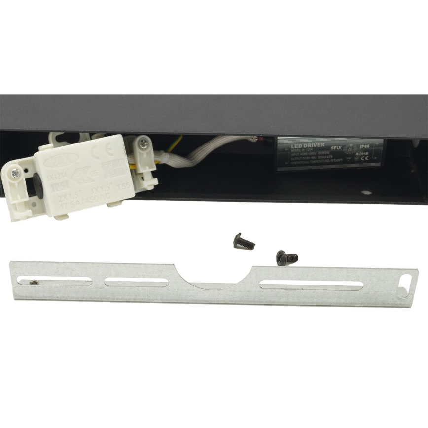 LED Flexível iluminação de parede exterior 2xLED/4W/230V IP54 30 cm preto