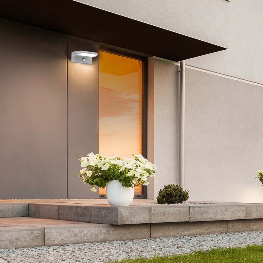 Iluminação de parede exterior LED com sensor LED/17W/230V 3000K IP65 branco