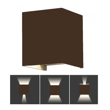 Iluminação de parede exterior LED LED/11W/230V 3000K IP65 castanho