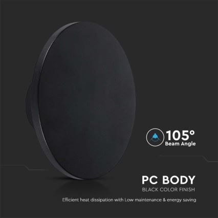 Iluminação de parede exterior LED LED/12W/230V 3000K IP65 preto