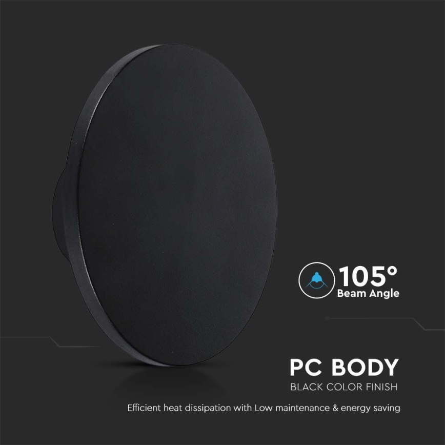 Iluminação de parede exterior LED LED/12W/230V 3000K IP65 preto
