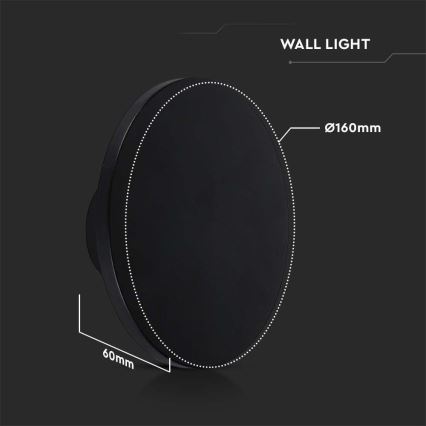 Iluminação de parede exterior LED LED/12W/230V 3000K IP65 preto