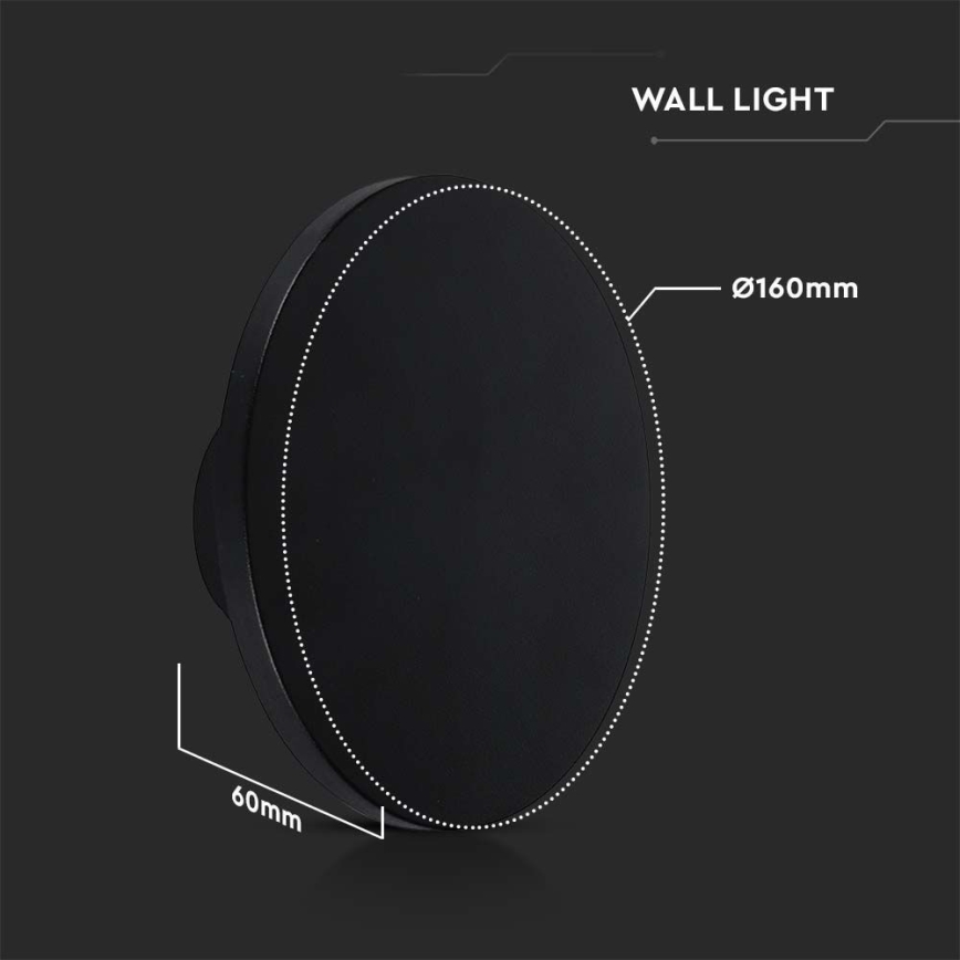 Iluminação de parede exterior LED LED/12W/230V 3000K IP65 preto