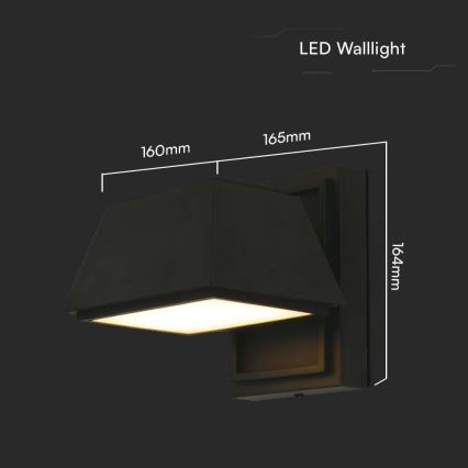 Iluminação de parede exterior LED LED/15W/230V IP65 4000K preto