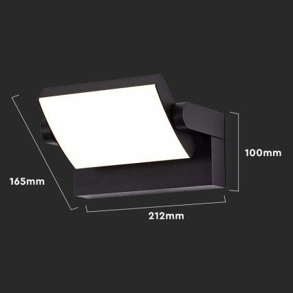 Iluminação de parede exterior LED LED/17W/230V 3000K IP65 preto