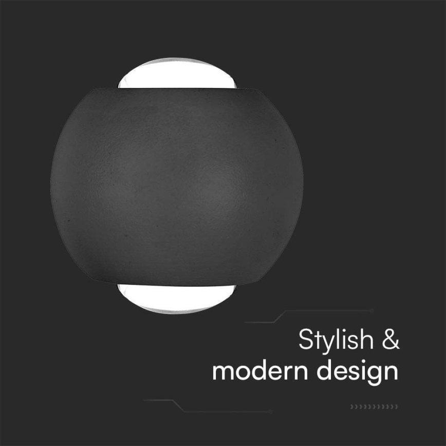 Iluminação de parede exterior LED LED/2W/230V 4000K IP54 preto