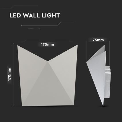 Iluminação de parede exterior LED LED/5W/230V 4000K IP65 cinzento