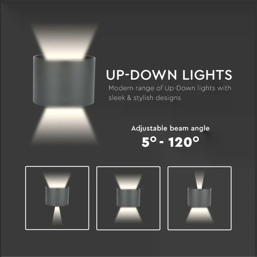Iluminação de parede exterior LED LED/6W/230V 4000K IP65 preto
