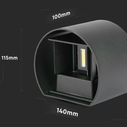 Iluminação de parede exterior LED LED/6W/230V 4000K IP65 preto