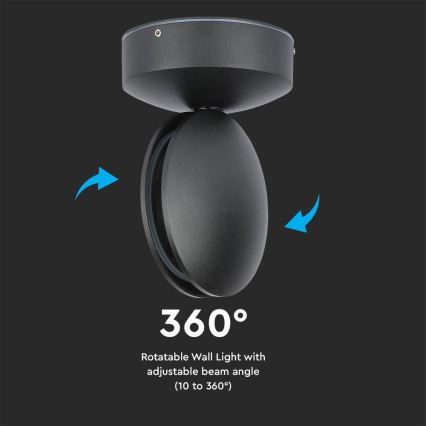 Candeeiro de parede exterior LED flexível LED/7W/230V 4000K IP65 preto