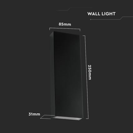 Iluminação de parede exterior LED LED/8W/230V 4000K IP65 preto