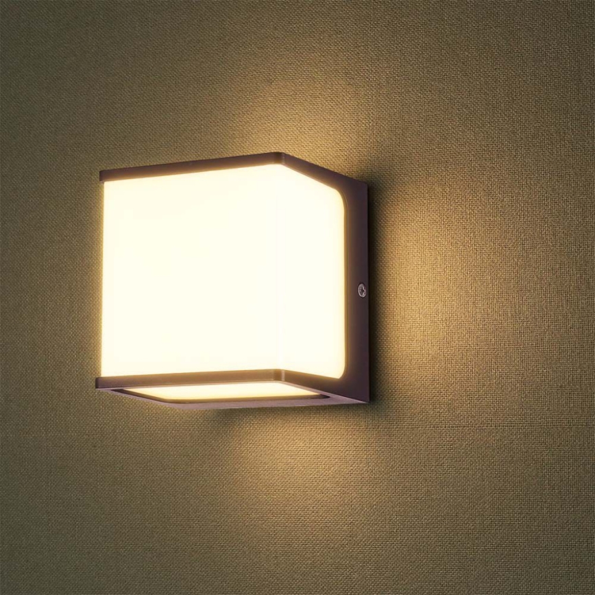 Iluminação de parede exterior LED LED/8W/230V IP65 4000K castanho