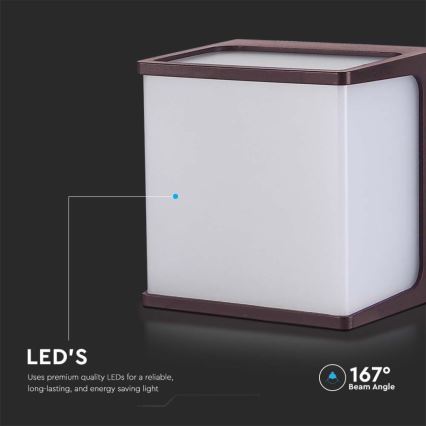 Iluminação de parede exterior LED LED/8W/230V IP65 4000K castanho