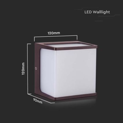 Iluminação de parede exterior LED LED/8W/230V IP65 4000K castanho