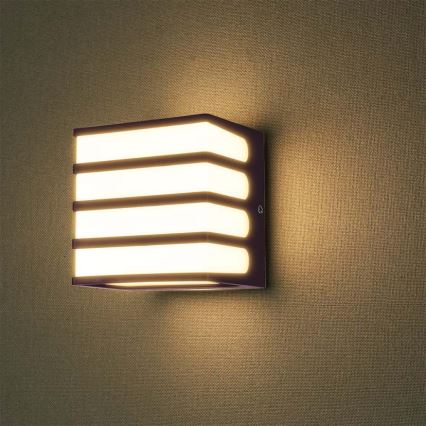 Iluminação de parede exterior LED LED/8W/230V IP65 4000K castanho