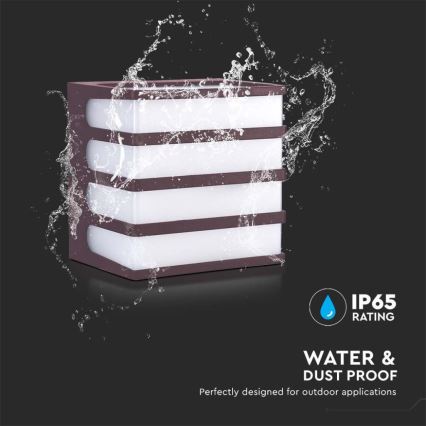 Iluminação de parede exterior LED LED/8W/230V IP65 4000K castanho