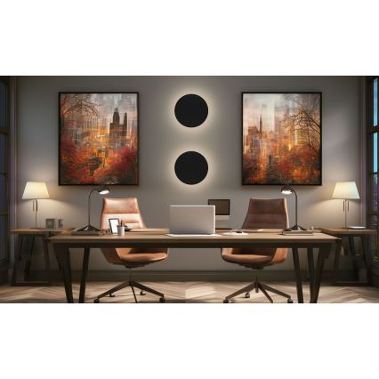 Iluminação de parede exterior LED PIATTA LED/12W/230V 3000/4000/6000K diâmetro 18 cm IP44 preto