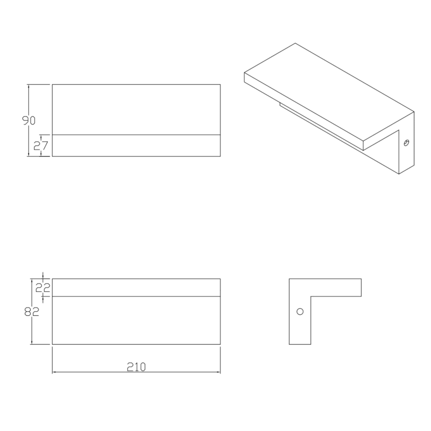 Iluminação de parede exterior LED TESA LED/10W/230V IP54 preto