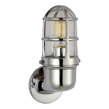 Iluminação de parede exterior LUND 1xE27/12W/230V IP44 cromado brilhante