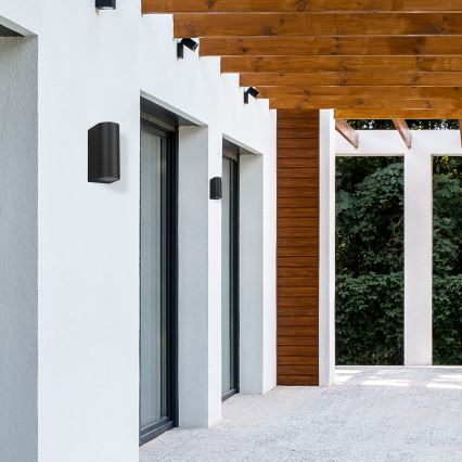 Iluminação de parede exterior OVALIS 2xGU10/35W/230V IP44 preto